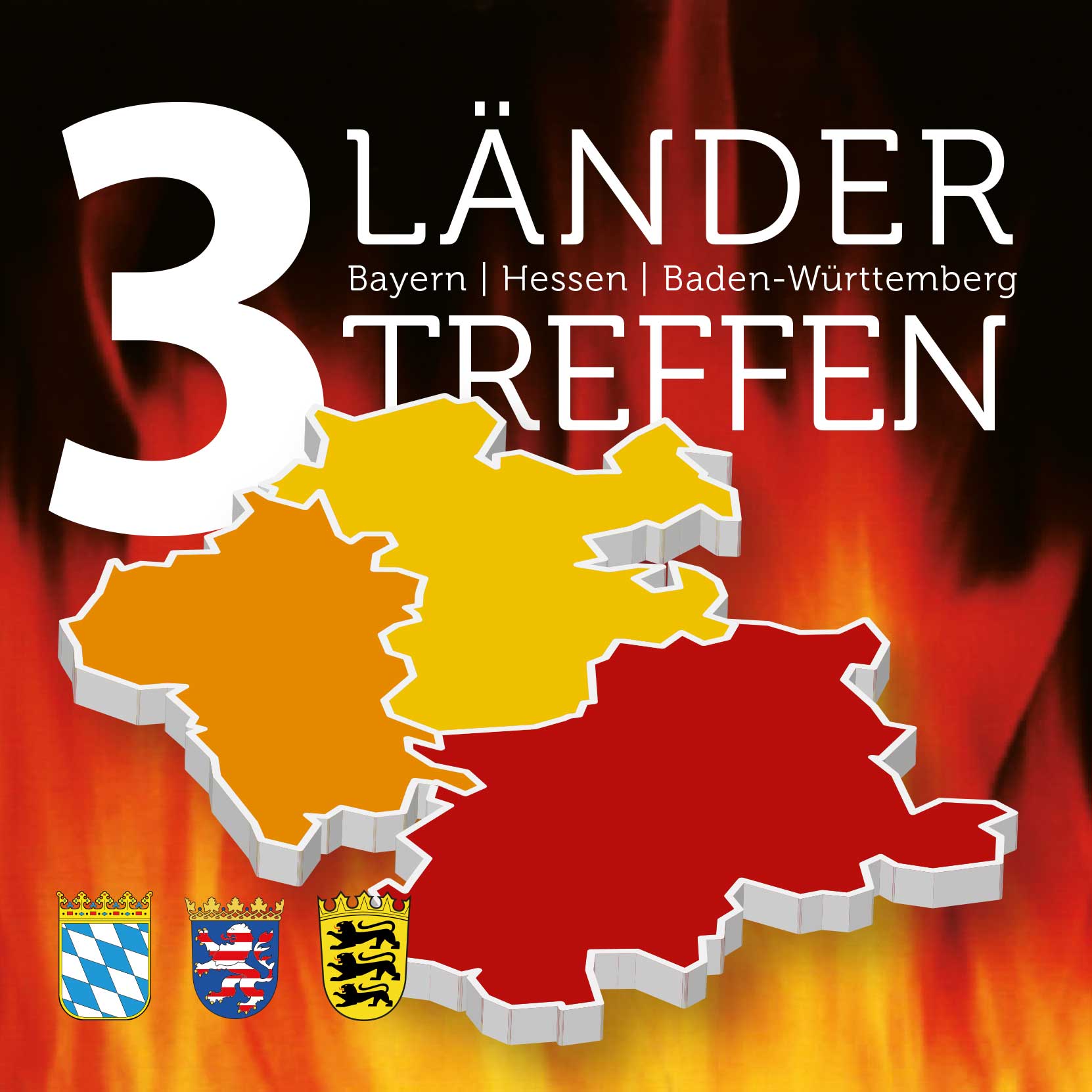 Logo zum Dreil&auml;ndertreffen &ndash;&nbsp;mit den Umrissen der drei Landkreise Odenwaldkreis, Landkreis Miltenberg und Neckar-Odenwald-Kreis