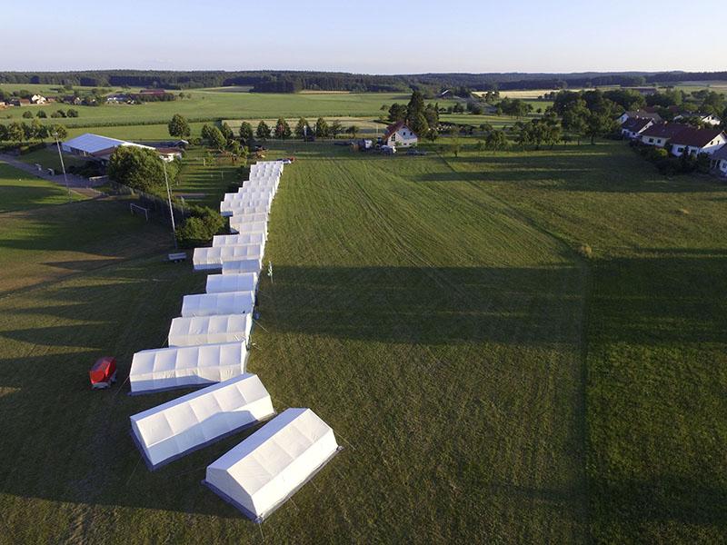 Zeltlager aus Vogelperspektive