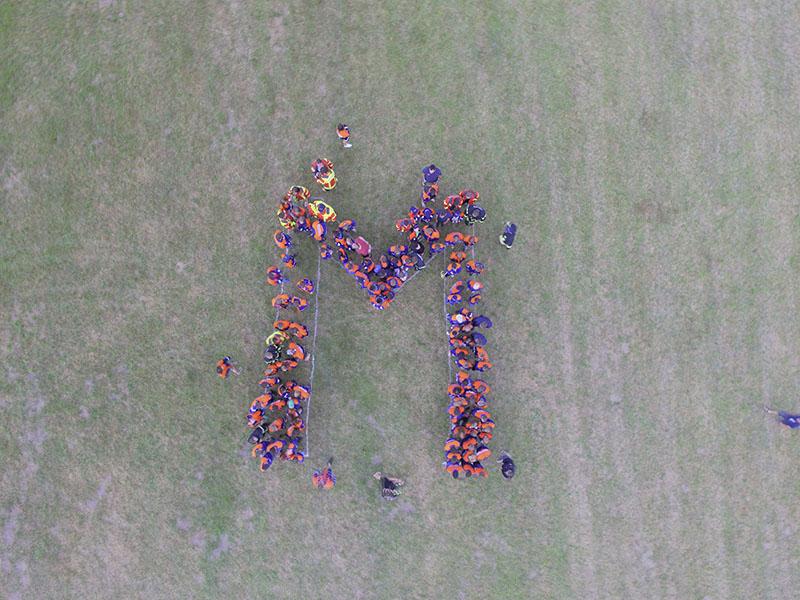 Zeltlager aus Vogelperspektive