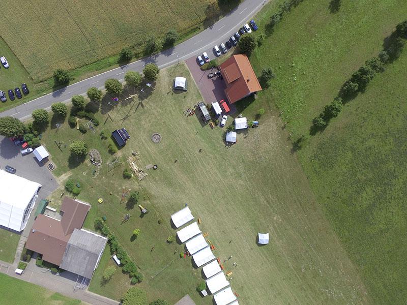 Zeltlager aus Vogelperspektive