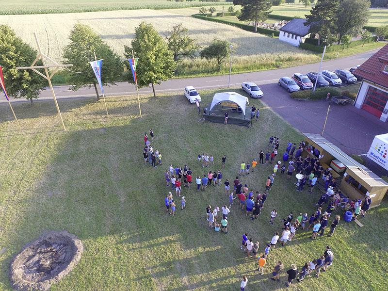 Zeltlager aus Vogelperspektive