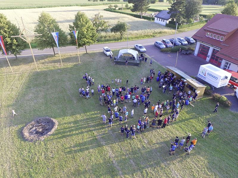 Zeltlager aus Vogelperspektive