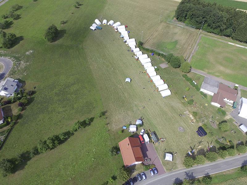 Zeltlager aus Vogelperspektive