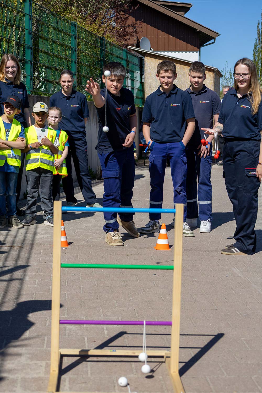 Die Spielstationen bei 50 Jahre Jugendfeuerwehr Neckar-Odenwald-Kreis