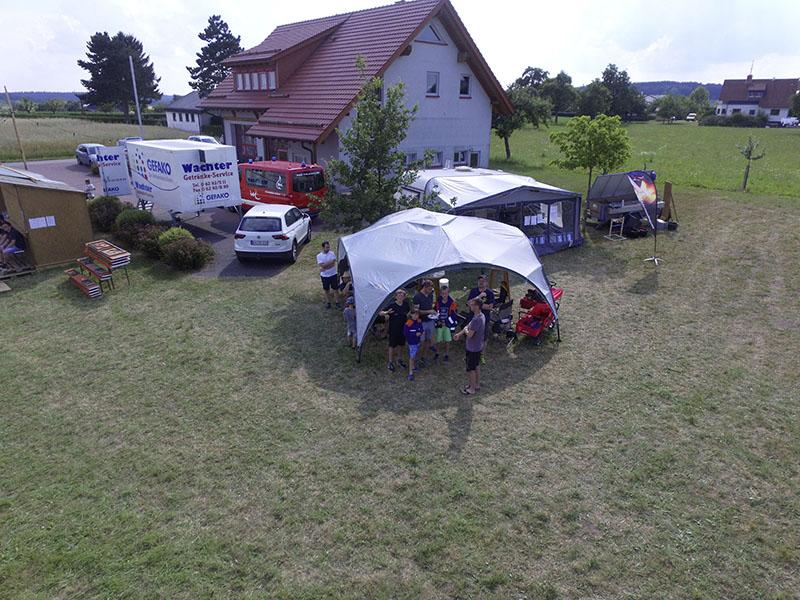 Zeltlager aus Vogelperspektive