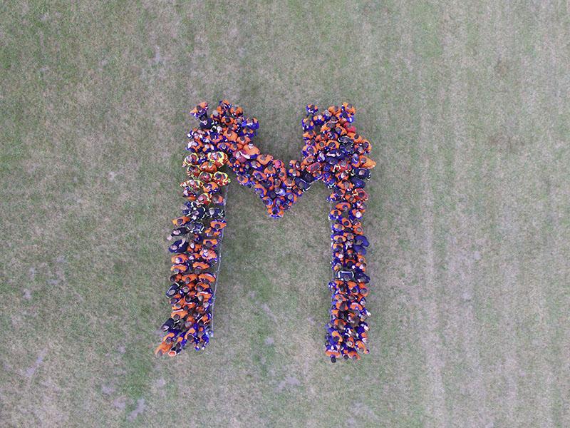 Zeltlager aus Vogelperspektive